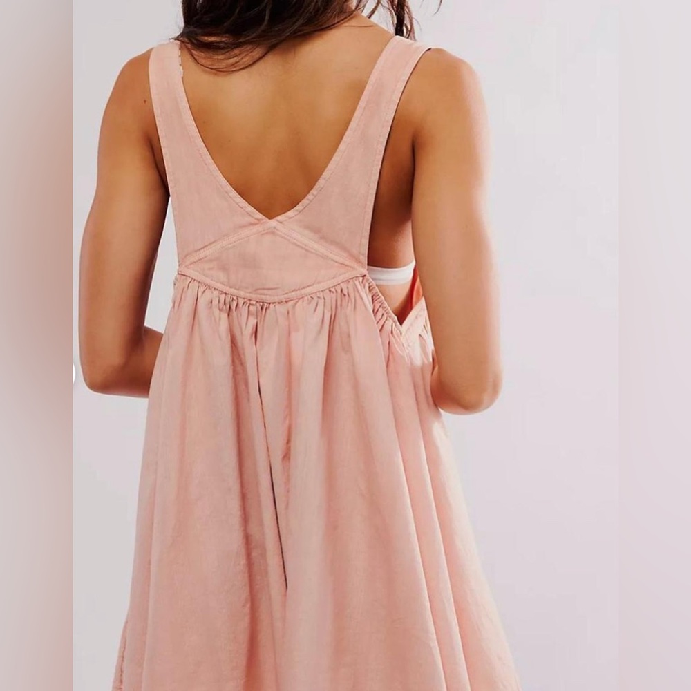 NWT Free People We the Free Aster Mini Babydoll Overall Dress in Xenon Blue - Picture 8 of 8